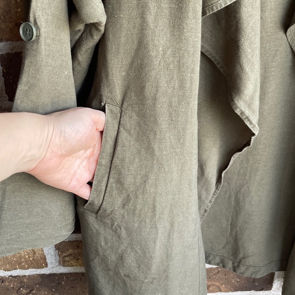 Who What Wear Olive Light Linen Jacket - Picture 8 of 12